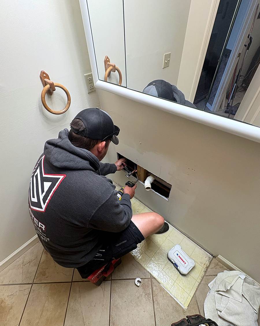 New copper water lines and shutoff valves for a vanity in Warsaw